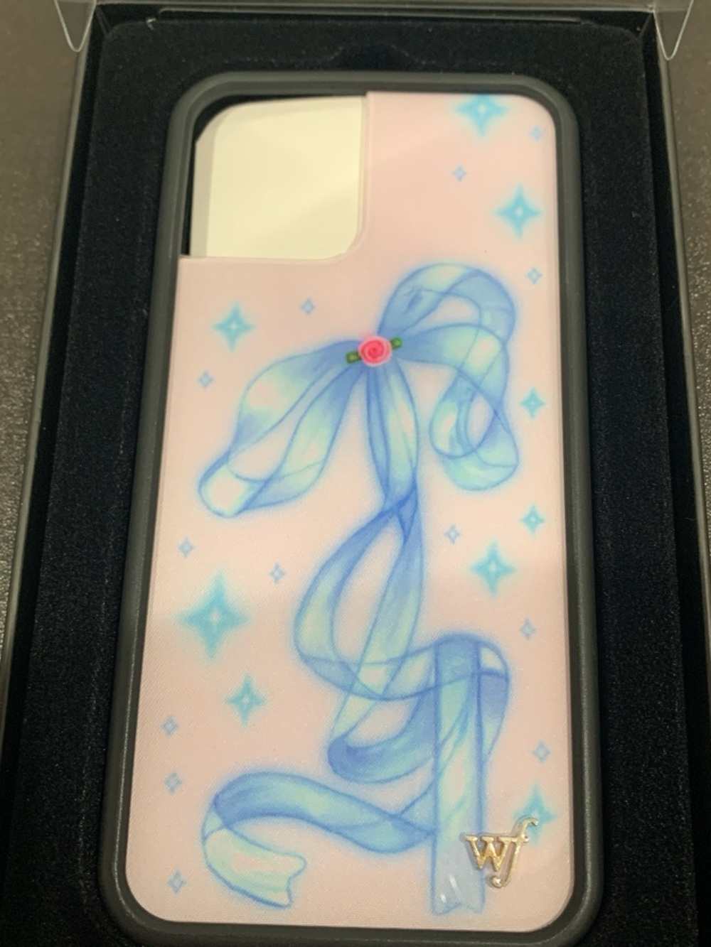 Pink Blue Ribbon Decorative Phone Case - Unbranded